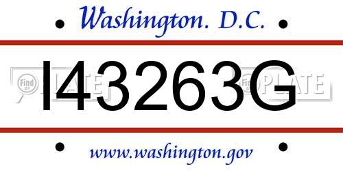I43263G District Of Columbia License Plate