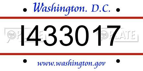 I433017 District Of Columbia License Plate