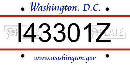 I43301Z District Of Columbia License Plate