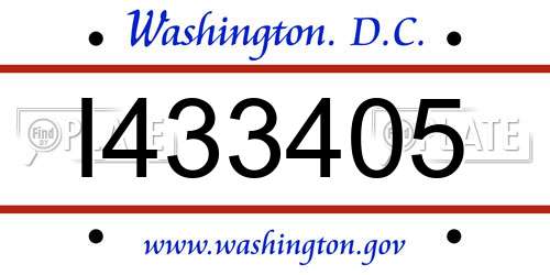 I433405 District Of Columbia License Plate