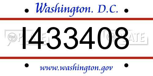 I433408 District Of Columbia License Plate