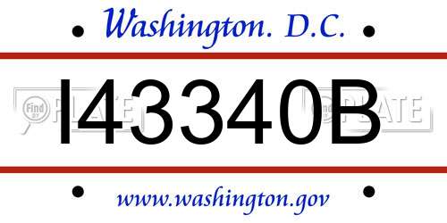 I43340B District Of Columbia License Plate