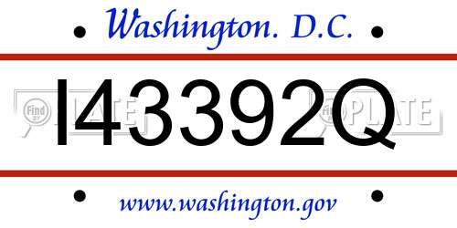 I43392Q District Of Columbia License Plate