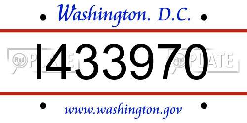 I433970 District Of Columbia License Plate