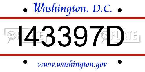 I43397D District Of Columbia License Plate