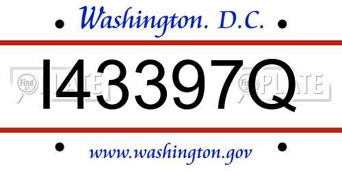 I43397Q District Of Columbia License Plate