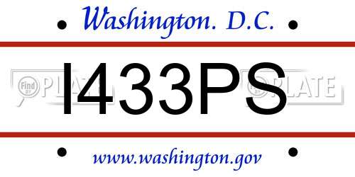 I433PS District Of Columbia License Plate