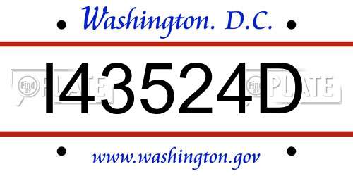 I43524D District Of Columbia License Plate