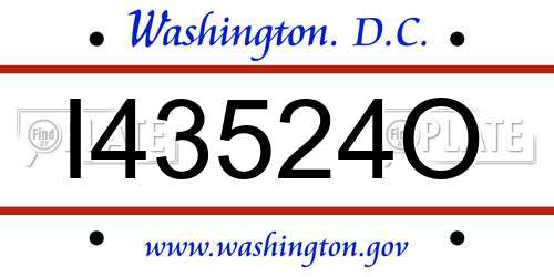 I43524O District Of Columbia License Plate