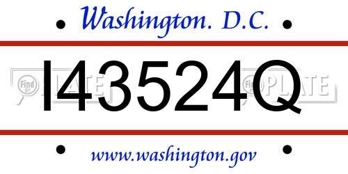 I43524Q District Of Columbia License Plate