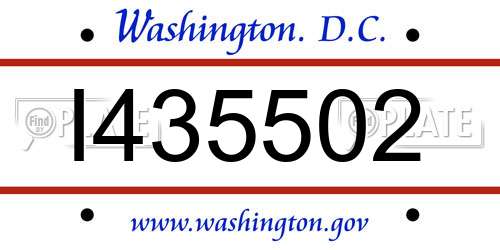 I435502 District Of Columbia License Plate