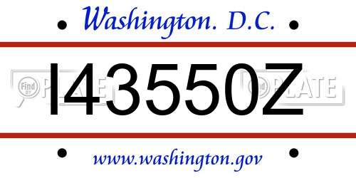 I43550Z District Of Columbia License Plate