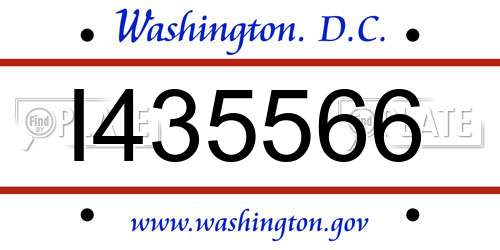 I435566 District Of Columbia License Plate