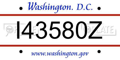 I43580Z District Of Columbia License Plate