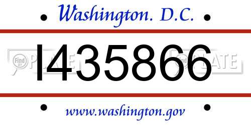 I435866 District Of Columbia License Plate