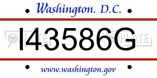 I43586G District Of Columbia License Plate