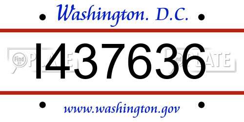 I437636 District Of Columbia License Plate