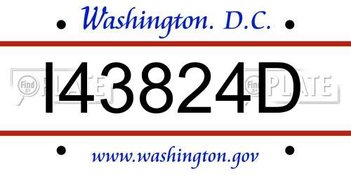 I43824D District Of Columbia License Plate