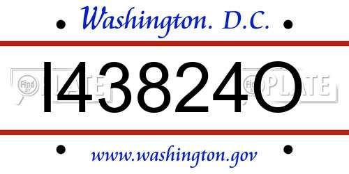 I43824O District Of Columbia License Plate