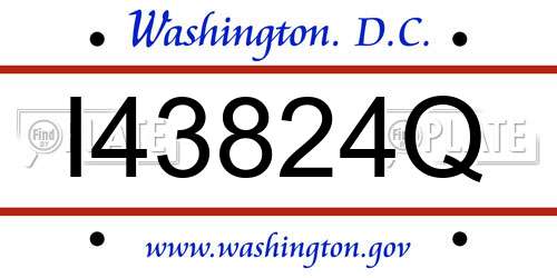 I43824Q District Of Columbia License Plate