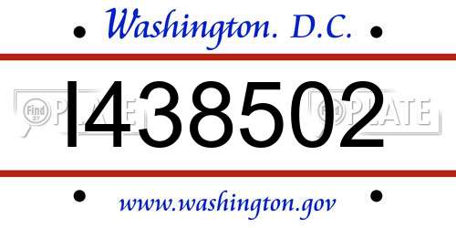 I438502 District Of Columbia License Plate