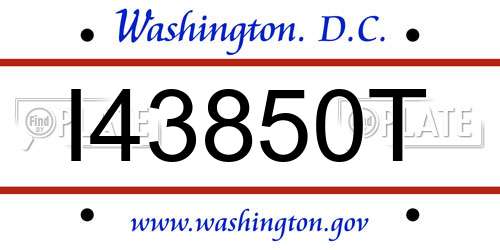 I43850T District Of Columbia License Plate