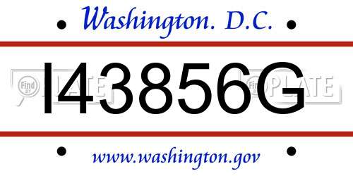 I43856G District Of Columbia License Plate