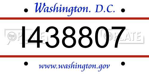 I438807 District Of Columbia License Plate