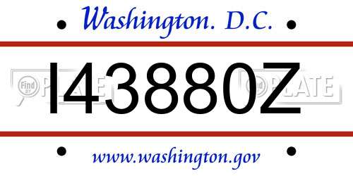I43880Z District Of Columbia License Plate