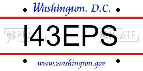 I43EPS District Of Columbia License Plate