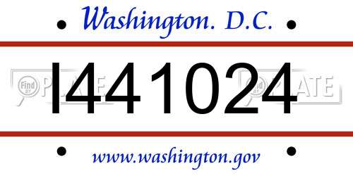 I441024 District Of Columbia License Plate