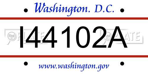 I44102A District Of Columbia License Plate