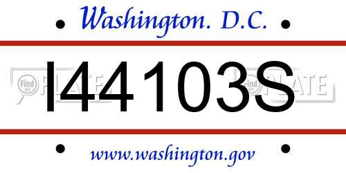 I44103S District Of Columbia License Plate