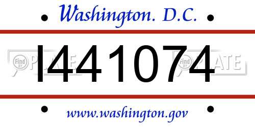 I441074 District Of Columbia License Plate