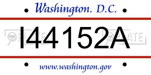 I44152A District Of Columbia License Plate