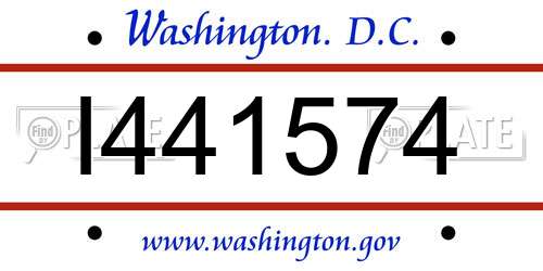 I441574 District Of Columbia License Plate