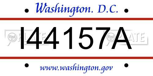 I44157A District Of Columbia License Plate