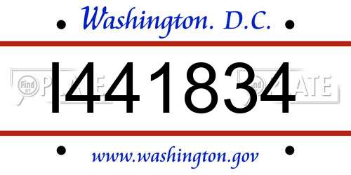 I441834 District Of Columbia License Plate