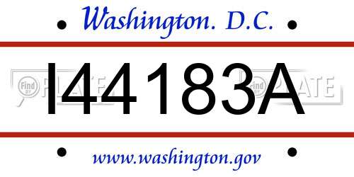 I44183A District Of Columbia License Plate