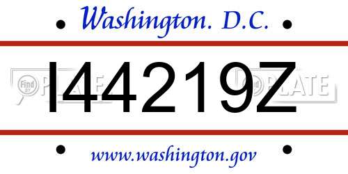 I44219Z District Of Columbia License Plate