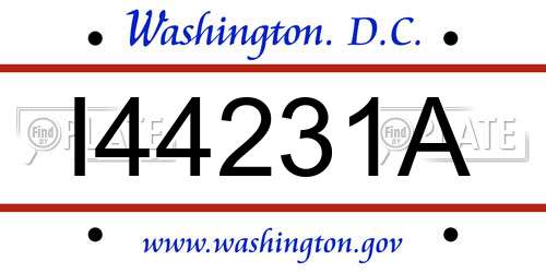 I44231A District Of Columbia License Plate