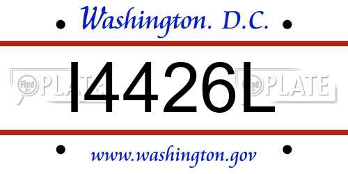 I4426L District Of Columbia License Plate