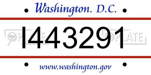 I443291 District Of Columbia License Plate