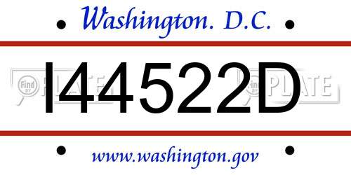 I44522D District Of Columbia License Plate
