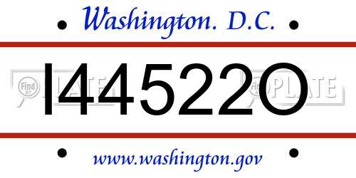 I44522O District Of Columbia License Plate
