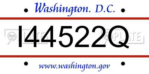 I44522Q District Of Columbia License Plate