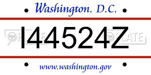 I44524Z District Of Columbia License Plate