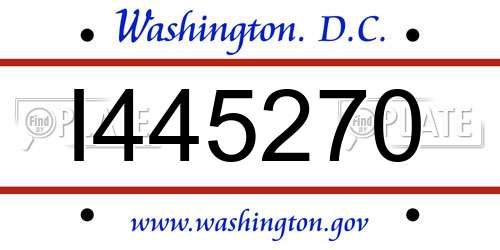 I445270 District Of Columbia License Plate