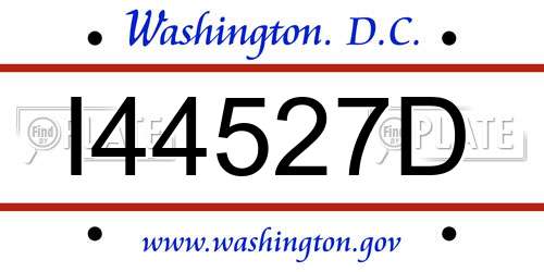 I44527D District Of Columbia License Plate