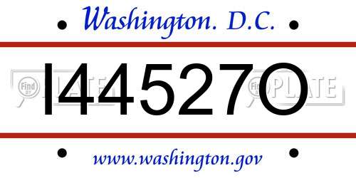 I44527O District Of Columbia License Plate